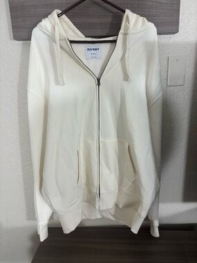 Old Navy Cream Full-Zip Hoodie with Hood